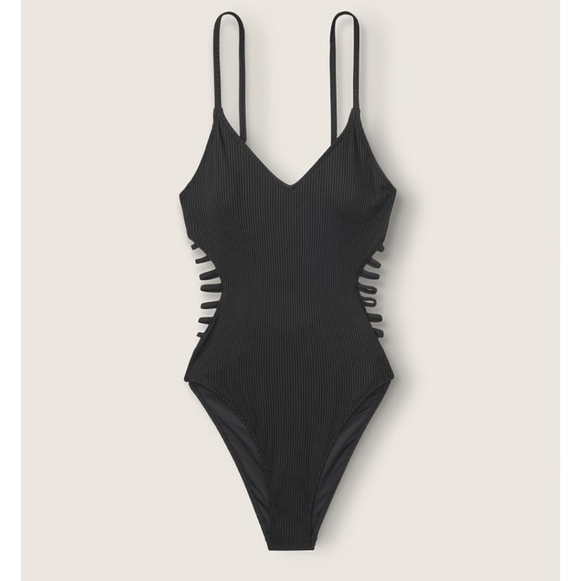 VS PINK STRAPPY SIDE RIBBED ONE PIECE▪︎S - Picture 4 of 11